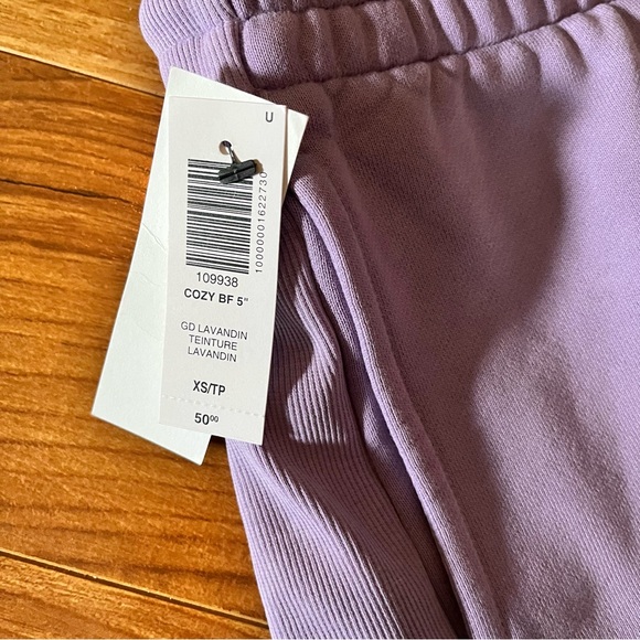 Aritzia TNA Cozy Fleece Boyfriend Sweatshorts New XS Lavender - Picture 5 of 13